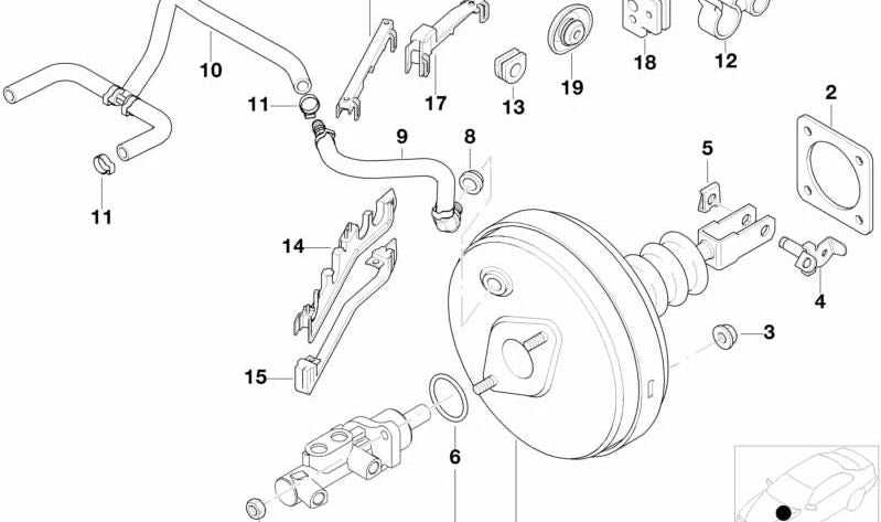 Tubo de vacío OEM 34302229062 para BMW E39. Original BMW.