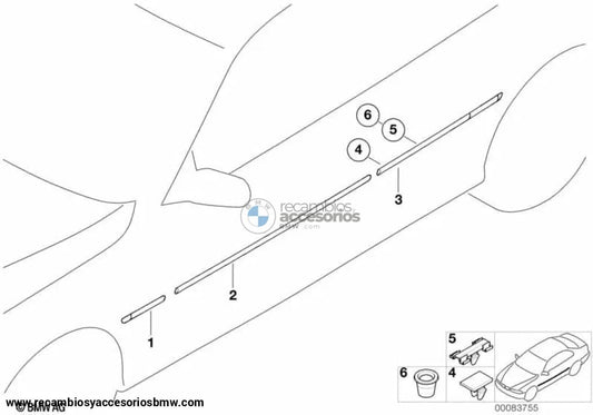 Abrazadera Clip Grapa Exterior Para Bmw E46. Original Recambios