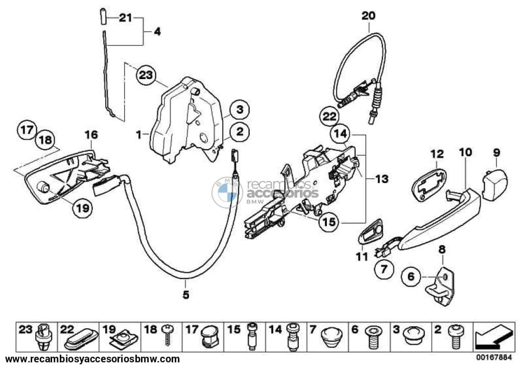 Abrepuertas Manija Abrepuerta Interior Izquierda Schwarz Para Bmw E90 E91 . Original Recambios