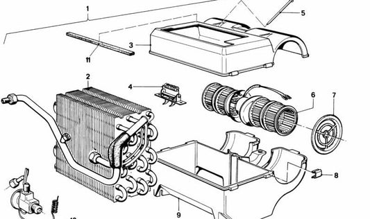 Parte inferior del alojamiento para BMW Serie 3 E21 (OEM 64511367473). Original BMW