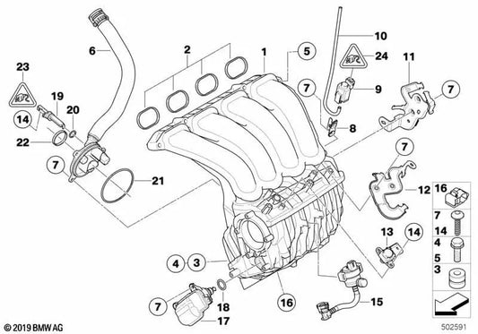 Profile Gasket Set for BMW E81, E82, E87N, E88, E90, E90N, E91, E91N, E92, E92N, E93, E93N, E60N, E61N (OEM 11617546983). Original BMW.