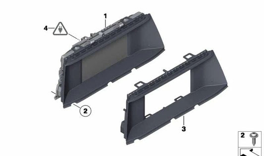 Exibição de informações centrais multimídia (CID) OEM 65509266384 para BMW F10, F11, F18. BMW original.