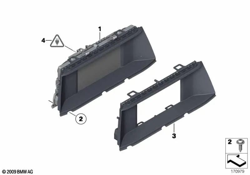 Écran d'information central pour BMW F10, F11, F18 (OEM 65509284973). BMW d'origine