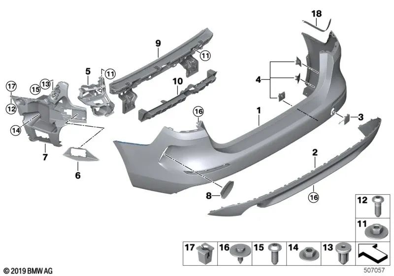 Right absorber for BMW 2 Series F44 (OEM 51129481590). Original BMW