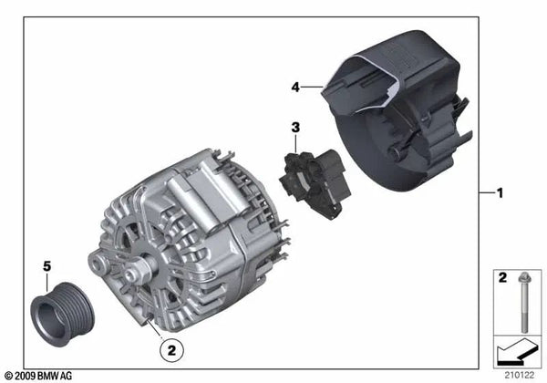 Generador para BMW G12, G12N (OEM 12317540744). Original BMW