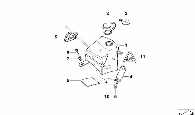 Depósito de Líquidos Limpieza Intensiva para BMW Serie 7 E38 (OEM 61668352899). Original BMW