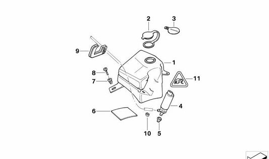 Depósito de Líquidos Limpieza Intensiva para BMW Serie 7 E38 (OEM 61668352899). Original BMW