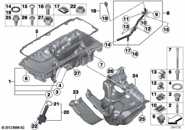 Cubierta acústica para BMW E70N, E71 (OEM 11148515772). Original BMW.