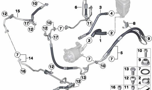 Manche d'extension pour la série BMW 5 F07, F10, F11, série 6 F06, F12, F13, 7 F01N Series, F02N (OEM 32416794631). BMW d'origine.