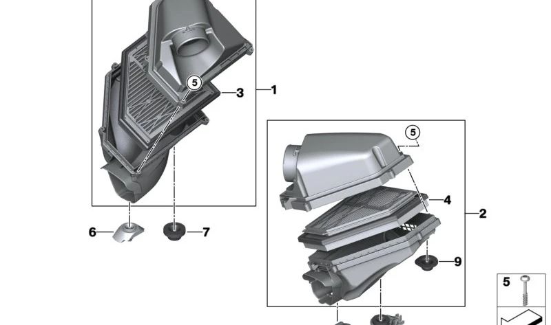 Amortiguador de sonido de admisión izquierdo para BMW G87, G80, G81, G82, G83 (OEM 13718095806). Original BMW