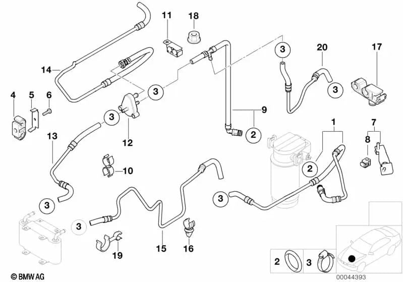 O-Ring para BMW Serie 3 E36, Serie 5 E34, E39, Serie 7 E38 (OEM 13532243717). Original BMW.