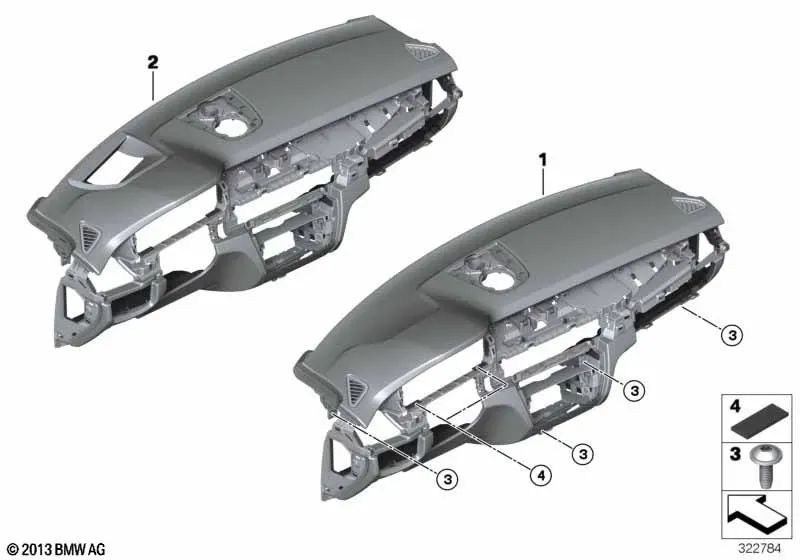 Strumento in pelle con display head-up per BMW X6 F86 (OEM 51458068709). BMW originale.