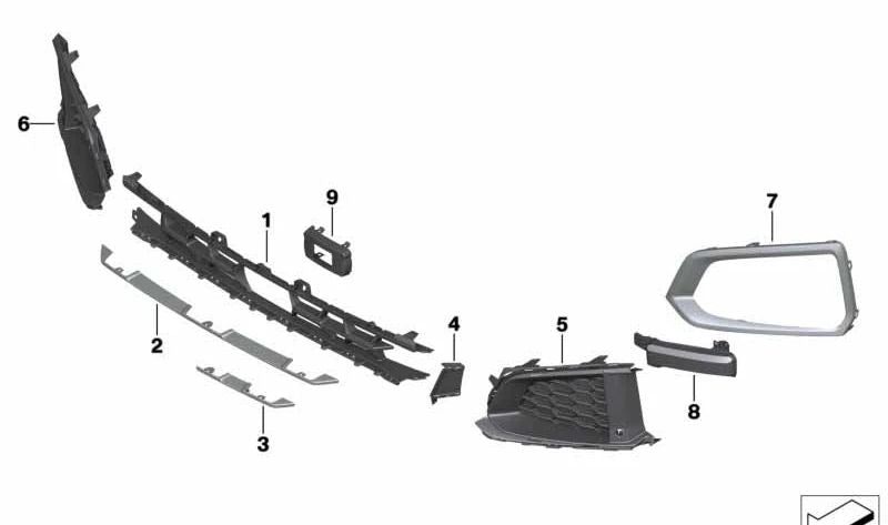 Tapa derecha para luz antiniebla OEM 51117497176 para BMW G06 (X6). Original BMW