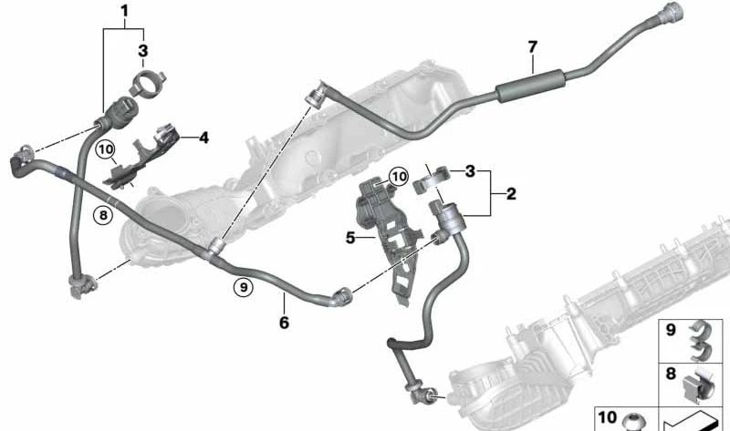 Soporte de montaje (Halter) OEM 13907551261 para BMW E81, E82, E87, E88, F20, F21, E90, E91, E92, E93, F30, F31, F35, E60, E61, F07, F10, F11, G30, F06, F12, F13, F01, F02, F04, G11, G12, E70, F15, E71, E72, F16. Original BMW.