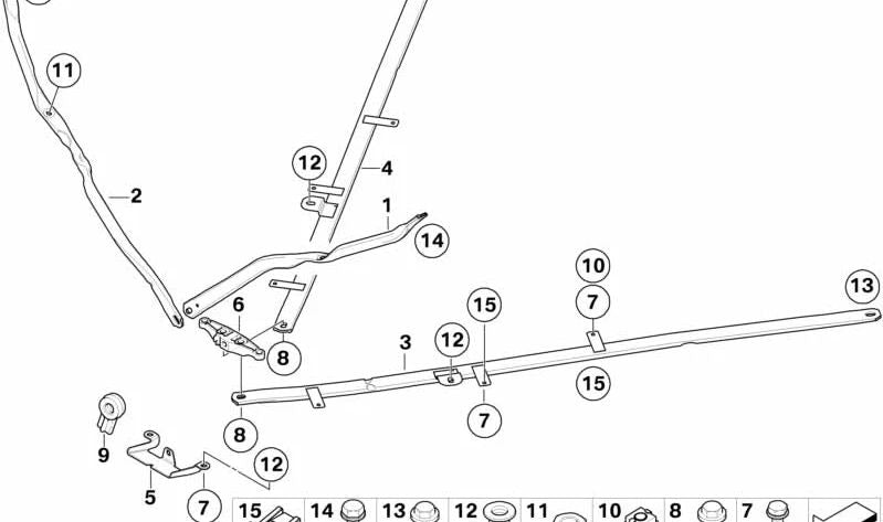 Rose Plate OEM Heckstütze 33326760364 für BMW E36, E46, E83, E85, E86, E89, E93. Original BMW.