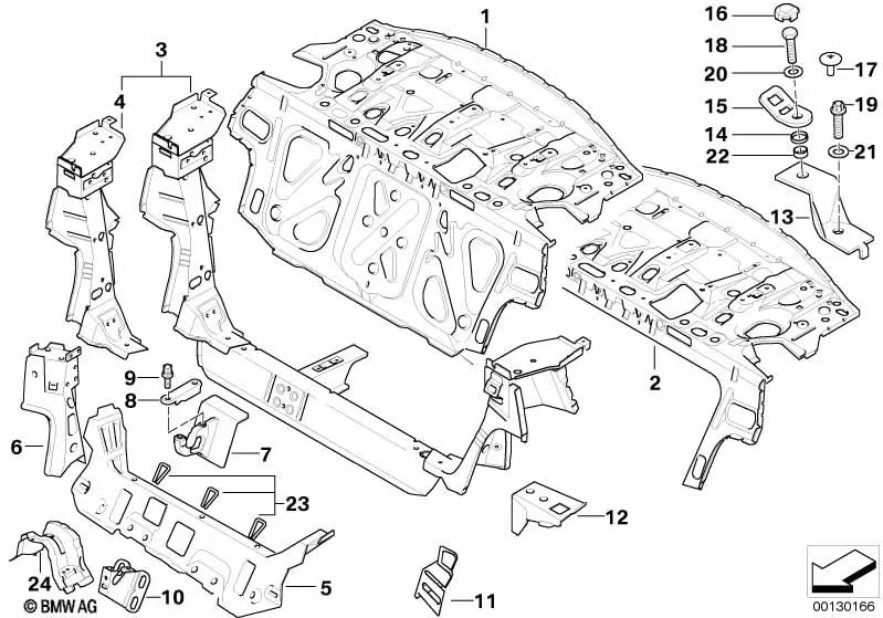 Backrest crossbar for BMW 3 Series E46 (OEM 41117060848). Original BMW