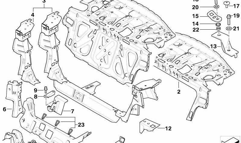 Center Backrest Support for BMW 3 Series E46 (OEM 41147004831). Original BMW