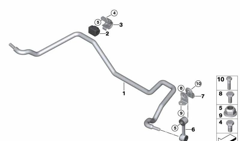 Barra estabilizadora trasera OEM 33551094545 para BMW E46, E85, E86. Original BMW