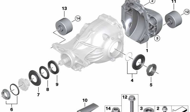 Amortiguador de vibraciones OEM 33117631556 para BMW (modelos compatibles: F10, F11, F18). Original BMW.