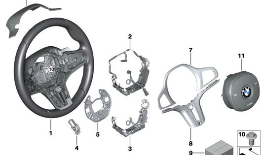 OEM Leder M Sportlenker 32309882674 für BMW G87, G80, G26, G82. Original BMW.