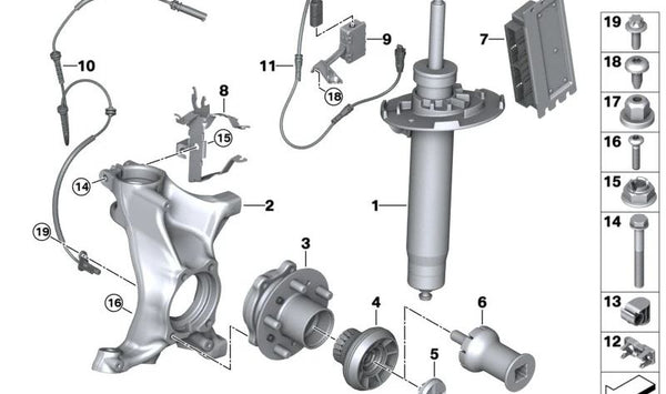 Mangueta delantera derecha OEM 31217883638 para BMW G87, G80, G82. Original BMW