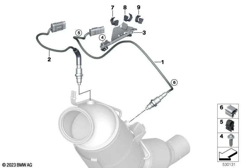 Sonda lambda de monitorización para BMW Serie 5 G60, X5 G18N, X6 G06N (OEM 11788686979). Original BMW