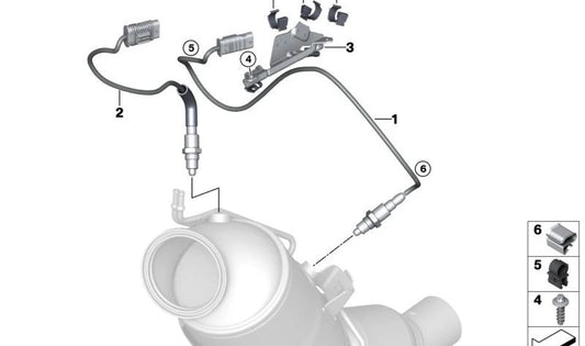 Lambda probe OEM 11788686980 for BMW G20, G21, G22, G23, G26, G60, G61, G68, G45, G18, G06. Genuine BMW.