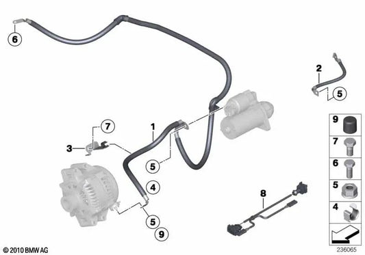 Cable Generador-Arranque para BMW Z4 E85, E86 (OEM 12427545142). Original BMW