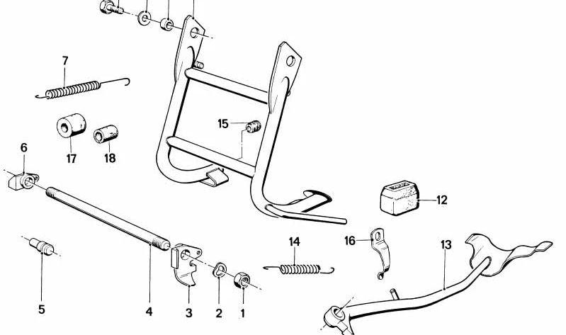 OEM 46521241597 Prise en charge de la charnière des sièges pour BMW R50, R60, R75. BMW original Motorrad.