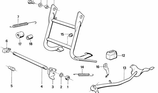 OEM 46521241597 seat hinge support for BMW R50, R60, R75. Original BMW Motorrad.