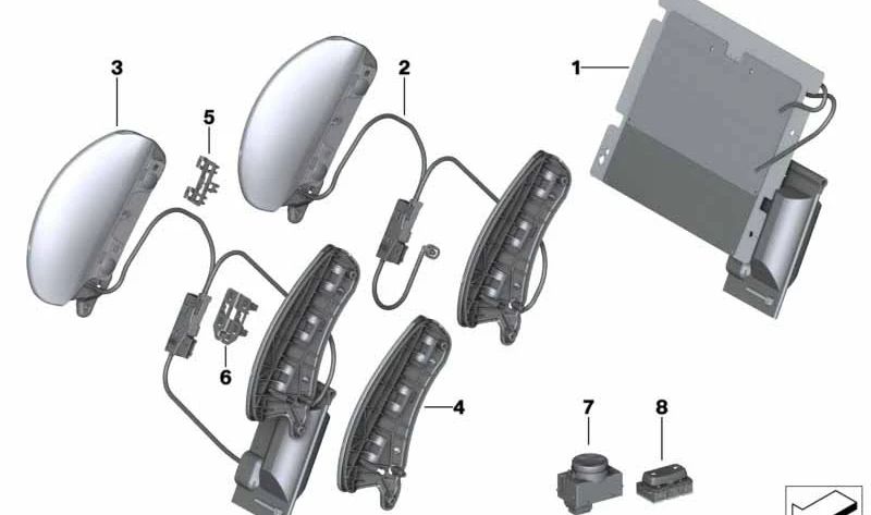 Cojín lumbar con bomba para BMW F40, F52, F44, F45, F46, F48, F49, F39, G29 (OEM 52107310990). Original BMW