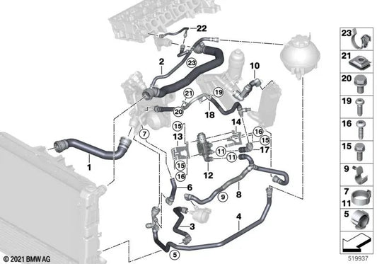 Schaltventilunterstützung für BMW 1er F20N, F21N, 2er F22, F23, 3er F30N, F31N, F34, 4er F32, F33, F36, 5er F10N, F11N, G30, G31, 7er G11, G12, X3 F25, X4 F26, X5 F15 (OEM 11538514441). Original BMW.