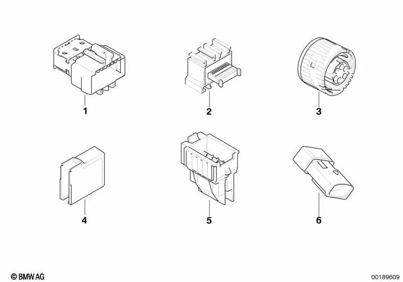 Uncoded pin housing for BMW 3 Series E46, E90, E90N, E91, E91N, E92, E92N, E93, E93N, X5 E70, E70N (OEM 61136905999). Genuine BMW.