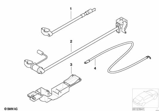 Cable de batería positivo para BMW E46 (OEM 61118375990). Original BMW