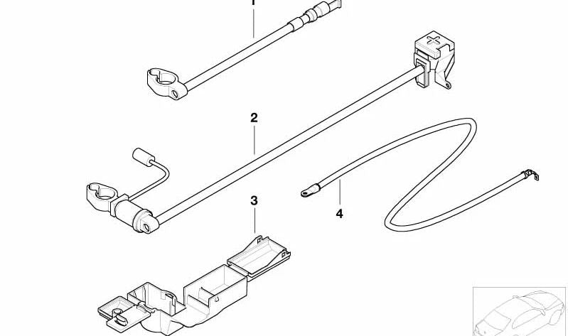 Cable de batería para BMW Serie 3 E46 (OEM 61116909939). Original BMW