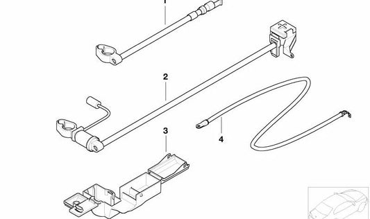 Cable de batería para BMW Serie 3 E46 (OEM 61116909939). Original BMW