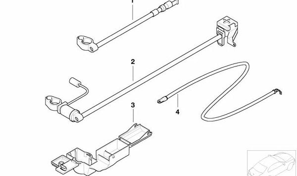 Cable de batería para BMW Serie 3 E46 (OEM 61116909939). Original BMW