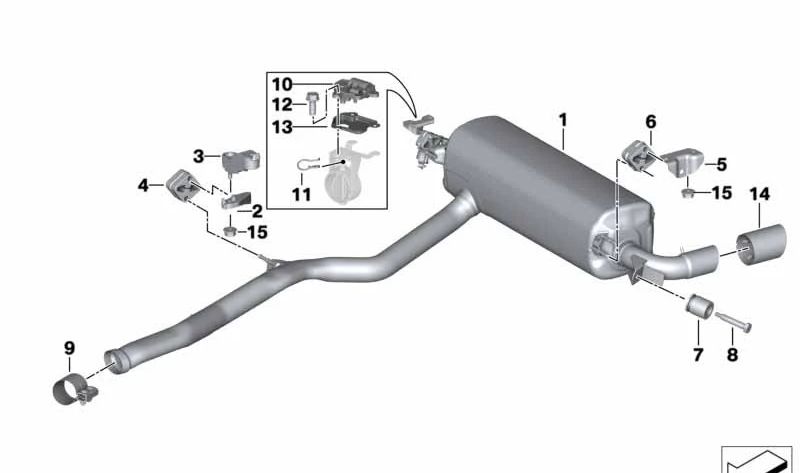 Black Exhaust Embellient OEM 18308679178 for BMW G29. Original BMW.