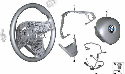 Steering Wheel Lower Cover for BMW F52, F45, F46, F48, F39 (OEM 32306872557). Original BMW