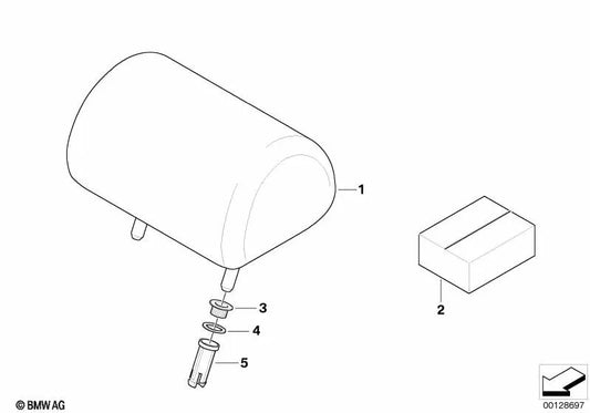 Reposacabezas asiento trasero antracita para BMW E46 (OEM 52207045638). Original BMW