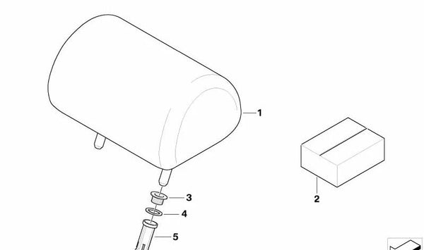 Reposacabezas para asiento trasero de BMW Serie 3 E46 (OEM 52207029383). Original BMW