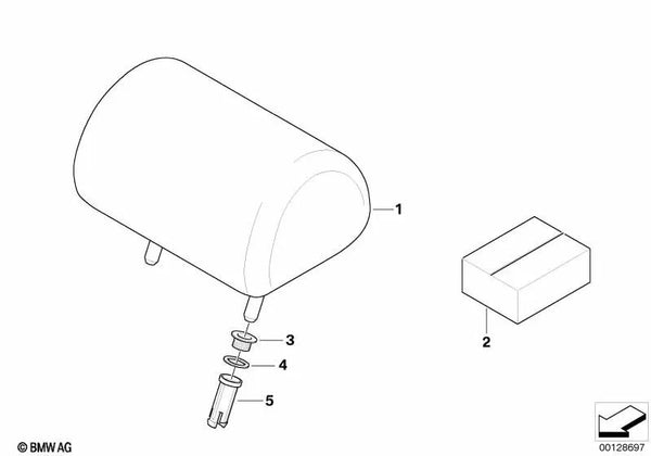 Reposacabezas asiento trasero antracita para BMW E46 (OEM 52207045638). Original BMW