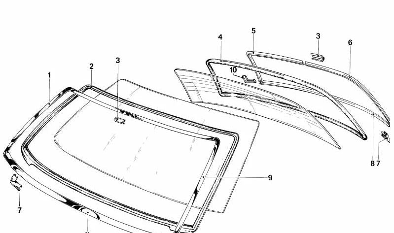 Cadre de fenêtre inférieur OEM 51311854021 pour BMW E23. BMW d'origine.