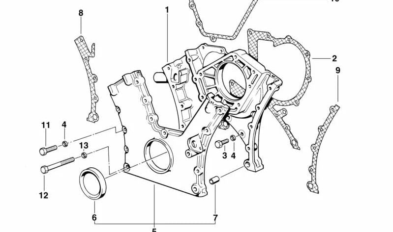 Caja de cadena inferior para BMW E38, E31 (OEM 11141702169). Original BMW