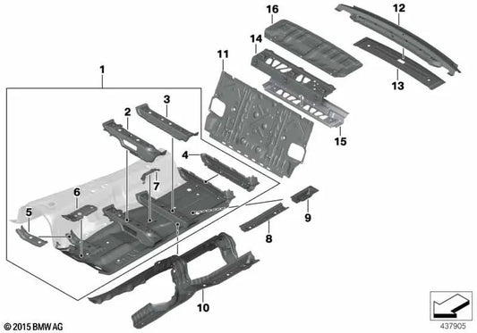 Consola Portador de Transmisión para BMW G12, G12N (OEM 41007401594). Original BMW