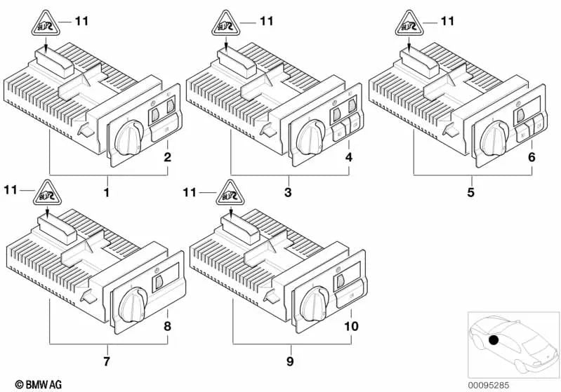 Unidad de Control Interruptor de Luz para BMW E46 (OEM 61316911645). Original BMW