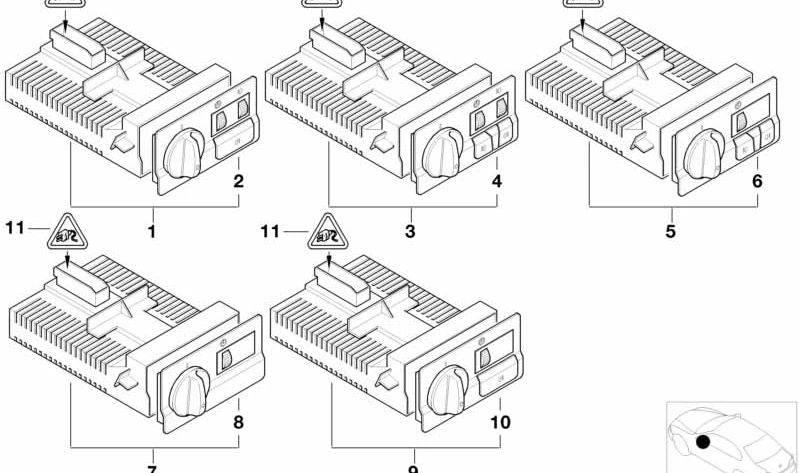 Headlight / fog light switch unit for BMW 3 Series E46 (OEM 61319133024). Original BMW