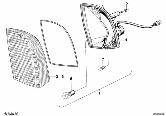 Luz intermitente-park-derecha para BMW Serie 6 E24 (OEM 63131381374). Original BMW