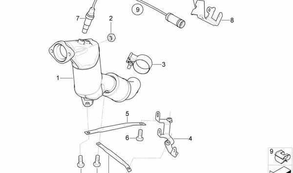 Soporte Conector Sonda Lambda para BMW Serie 3 E46, X3 E83 (OEM 13627794152). Original BMW