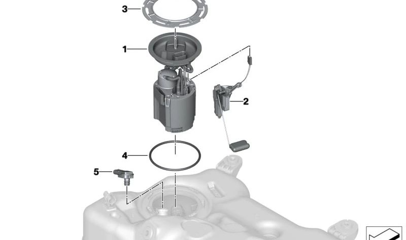 Bomba de combustible completa OEM 16119452477 para BMW (Modelos compatibles: U06, iX1). Original BMW.